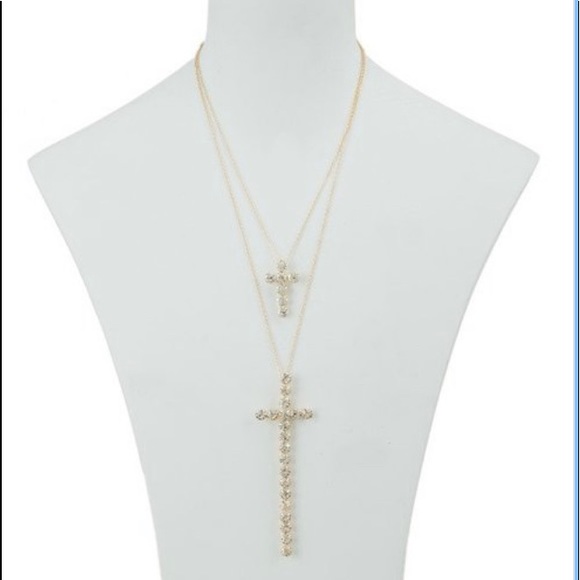🆕Double Cross Necklace - Picture 2 of 7